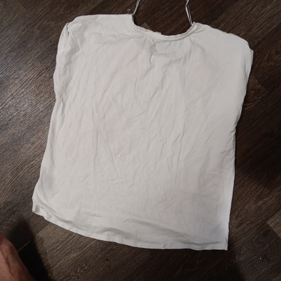 Mesh+love Floral White and Pink Women's Top - Picture 2 of 3